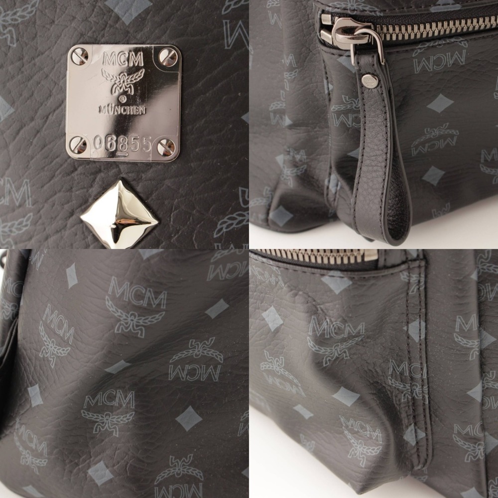 Mcm Backpack Rucksack Logogram Studded Black - image 7